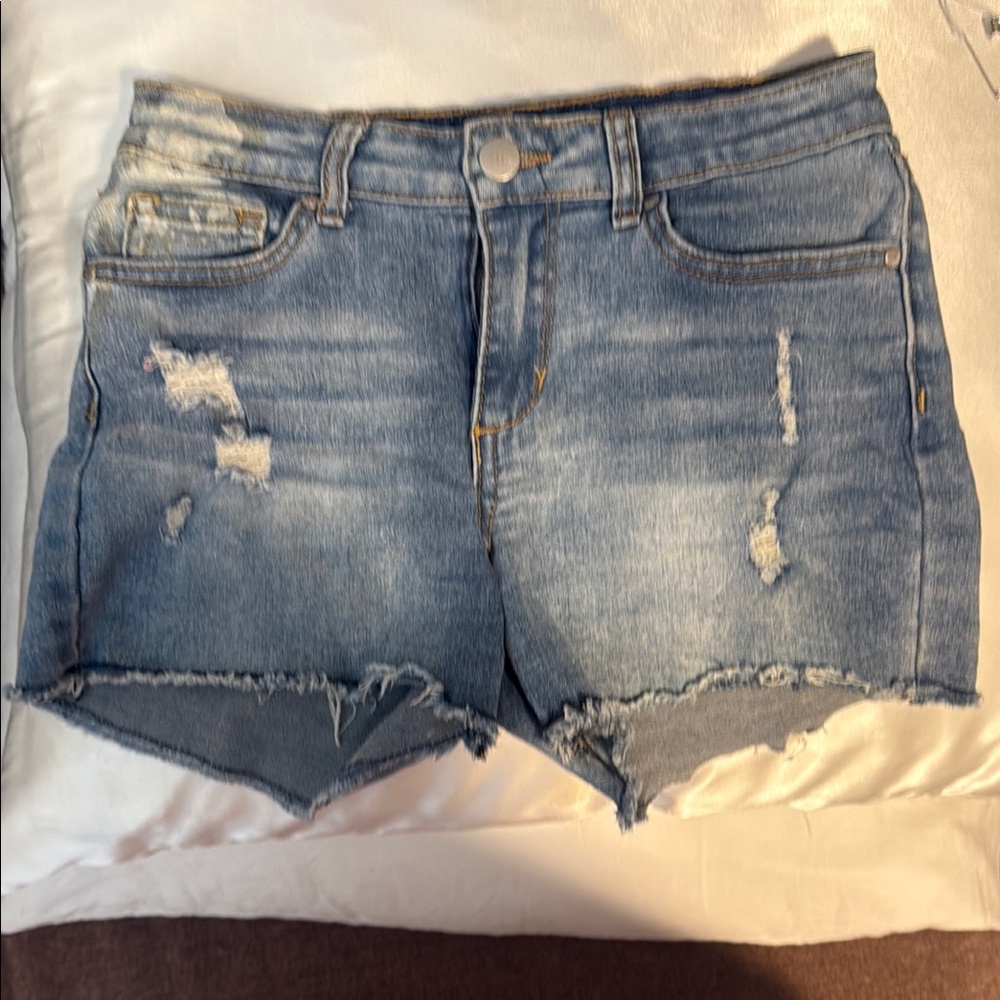 Joe's Jeans Blue Distressed Denim Shorts